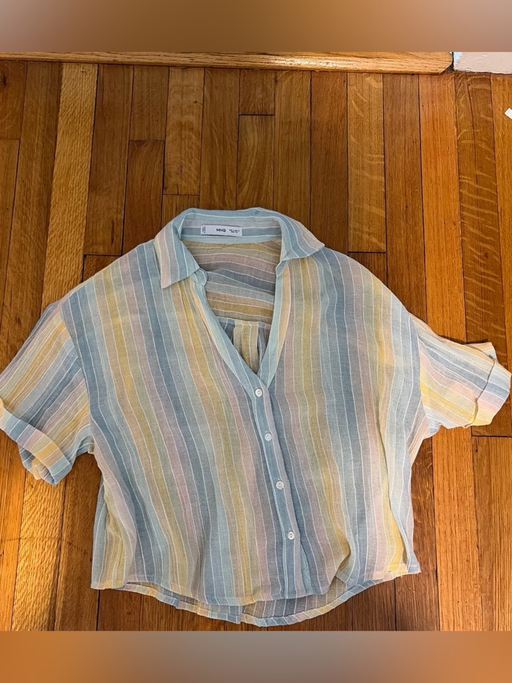 Mango Pastel Short-Sleeve Button-Down Shirt